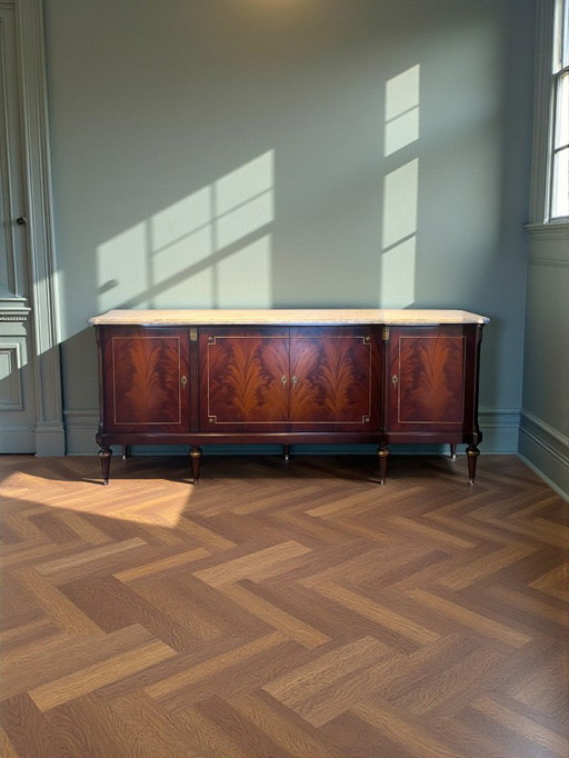 Dressoir in Lodewijk XVI-stijl van massief mahoniehout