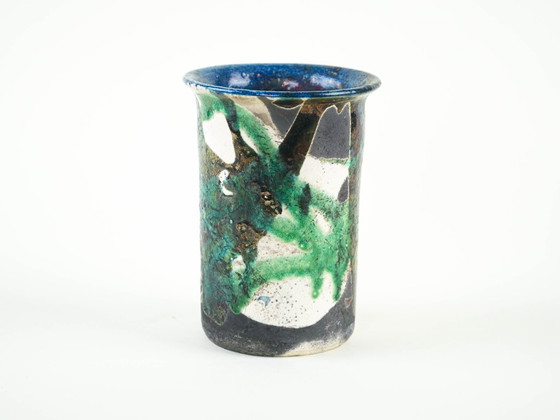 Vaso in ceramica, anni '70, prodotto in Europa, Vasi, Blu, Abstract (foto 3 di 12)