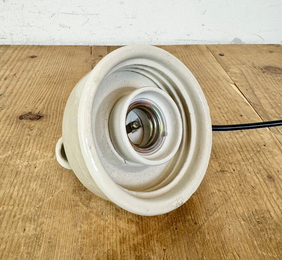 Image 1 of Vintage witte porseleinen hanglamp, jaren 70