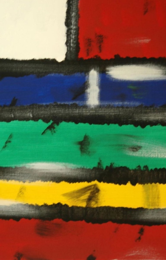 Pintura abstracta, Multi Color, CB, Pinturas y dibujos, Lienzo, Rojo (foto 6 de 10)