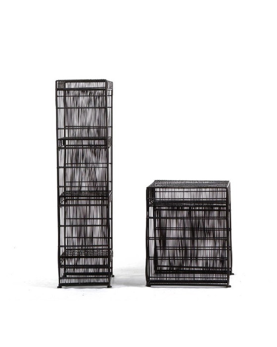Image 1 of vintage Sculptural Metal Wire Shelving and Display Table Set