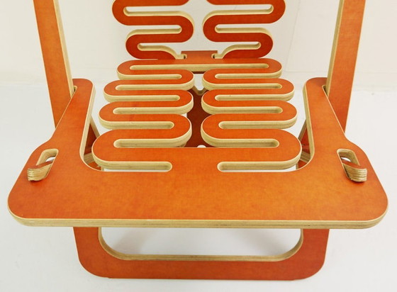 Image 1 of Prototyp des „Lumbarest“- oder „Puzzle“-Stuhls aus zugeschnittenem Sperrholz, von Gregg Fleishman