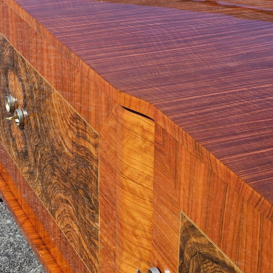 Image 1 of Frans dressoir uit het midden van de 20e eeuw - Luxe buffetkast van wortelhout - jaren 60