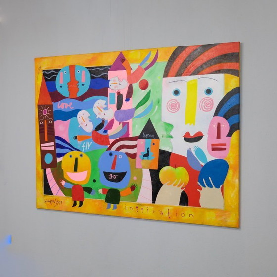 Image 1 of Wouter Stips “Inspiration” Colorful Contemporary Figurative Painting 2000s