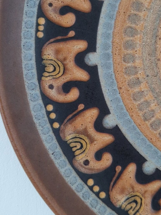 Image 1 of Wall plate.KMK Manuell.Germany.Elephant&palm tree motif.