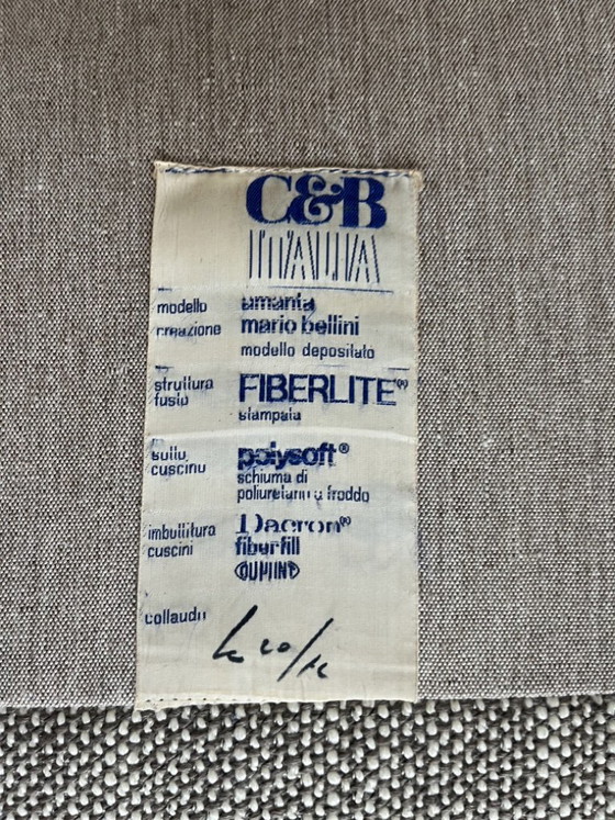 Mario Belilini for C&B Italia, Sessel, Stoff, Fiberglas, Creme (Foto 5 von 7)