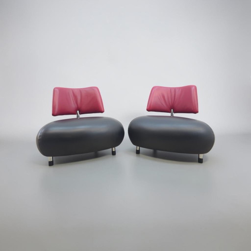 Leolux Pallone Sessel Set 2x Designersessel Ledersessel Chair