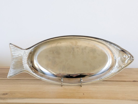 Vintage WMF Cromargan Fish-Shaped Serving Tray Stainless Steel – Table accessories, polished steel (photo 8 of 12)