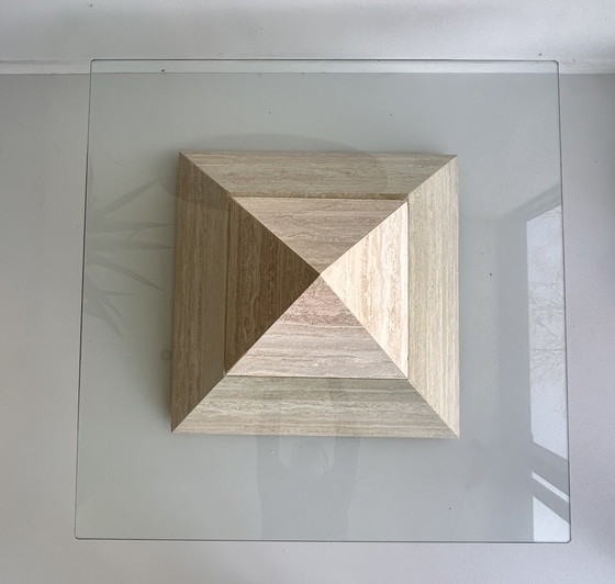Image 1 of Vintage travertine pyramid coffee table