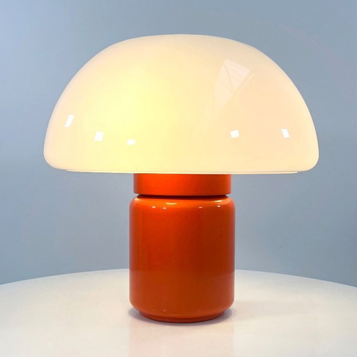 Orange Mushroom Table Lamp by Elio Martinelli for Martinelli Luce, 1970s