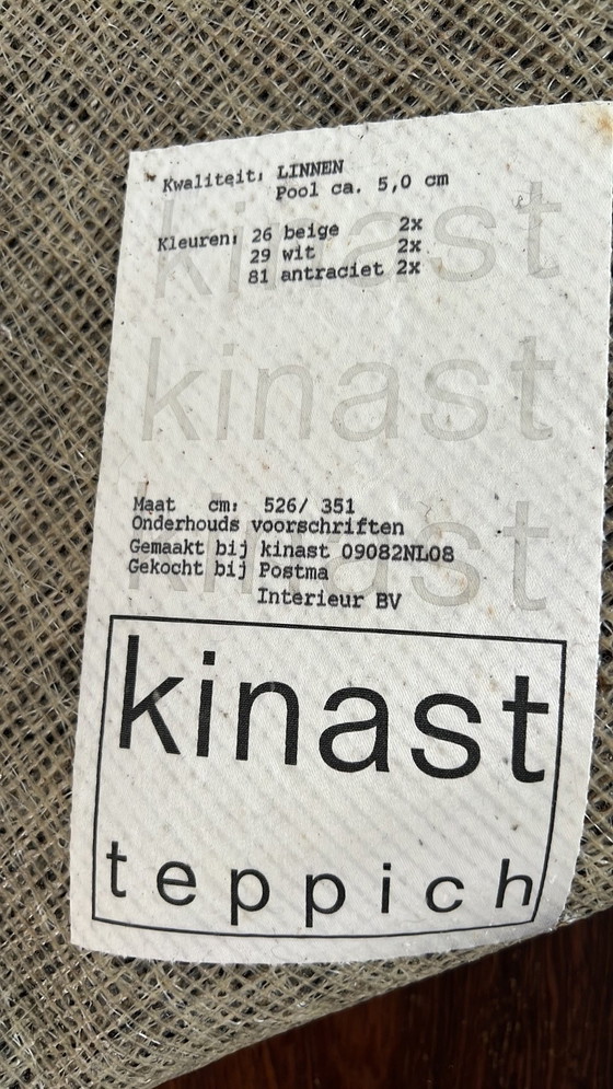 Image 1 of Tappeto 526x351 Kinast grigio misto lino beige bianco antracite