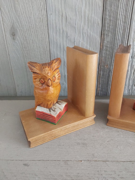 Image 1 of Vintage houten boekensteunen 