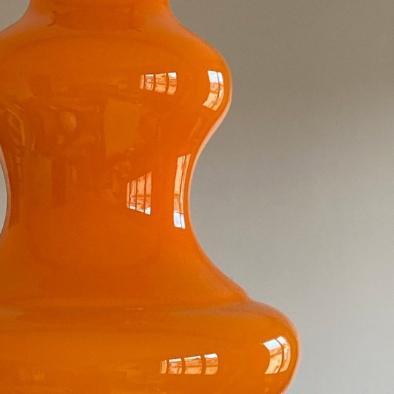 Image 1 of Lampada a sospensione vintage in vetro opalino arancione