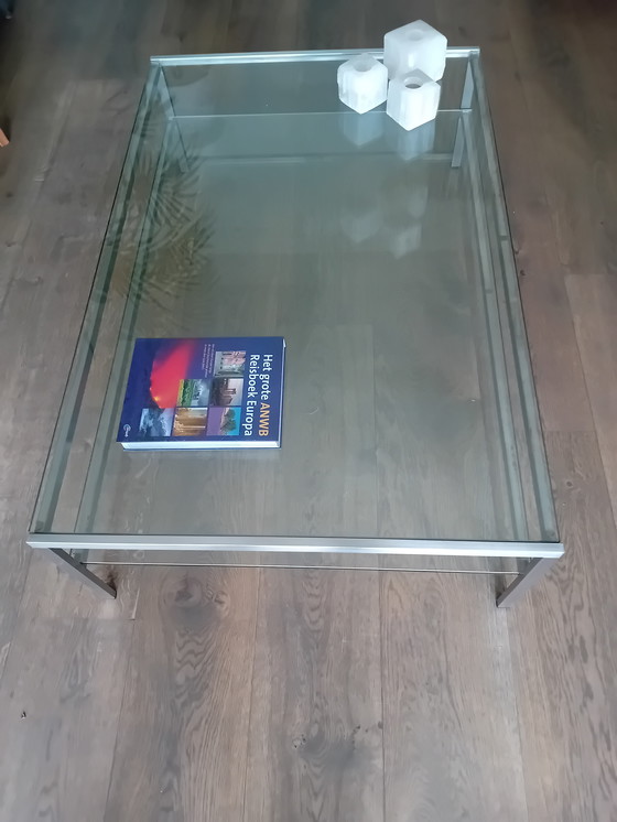 Image 1 of Tavolino da caffè in vetro e acciaio