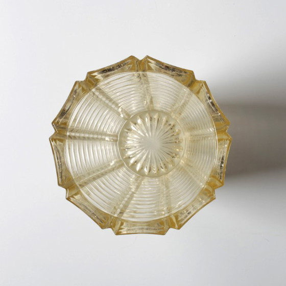 Image 1 of Vase à fleurs en verre jaune pâle, style milieu du siècle / Fidenza / Italie / années 1950