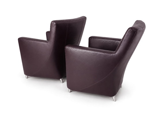 2 fauteuils Leolux Dolcinea en cuir plumeux/violet – Leather, Metal (photo 6 of 8)