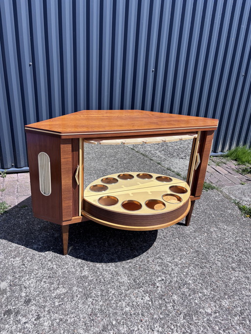 Vintage barkast draaikast hoekkast 