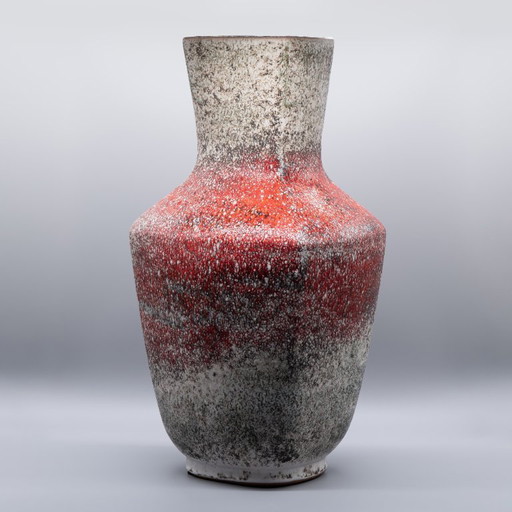 Karlsruher Majolika Monumental Abstract Ceramic Floor Vase by Fridegard Glatzle W. Germany