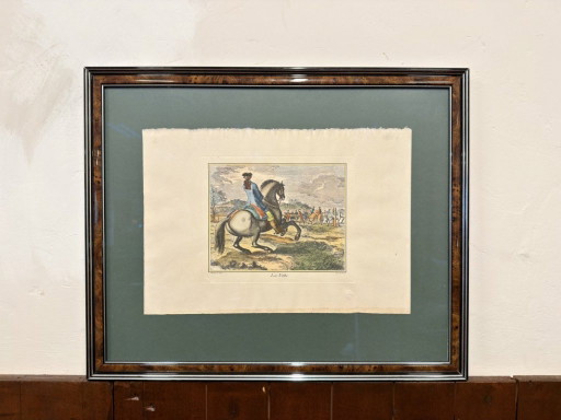 Grabado francés en marco de nogal