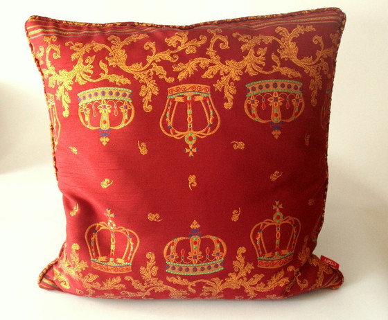 Image 1 of Prachtig Apelt sierkussen brokaat donkerrood/oranje goud sierkussen