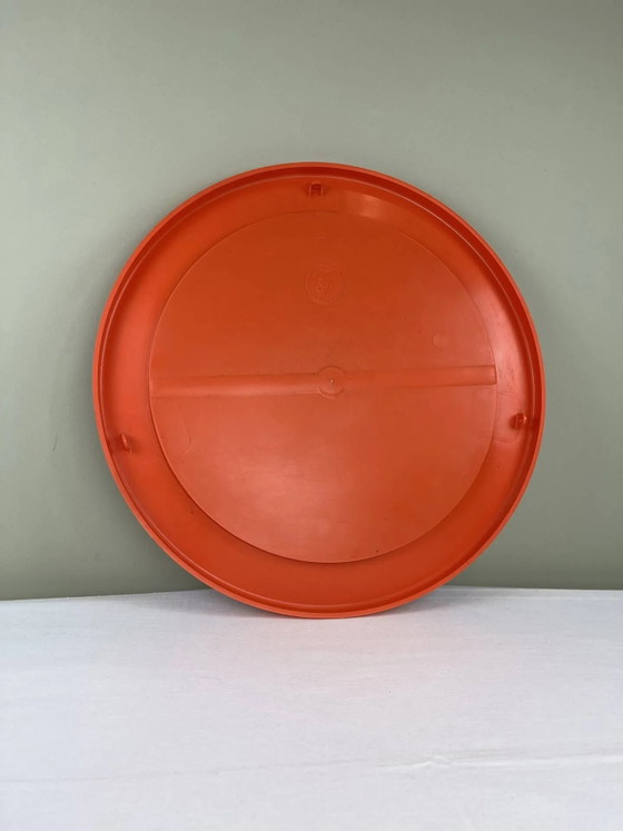 Vintage oranje spiegel – Plastic (photo 6 of 8)
