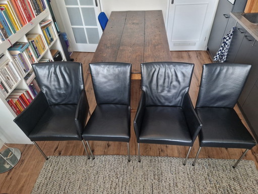 Black Leather Bert Plantagie Dining Chairs