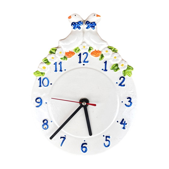 Image 1 of Folk Ceramic Wall Clock, Kienzle, Germany, 1980s