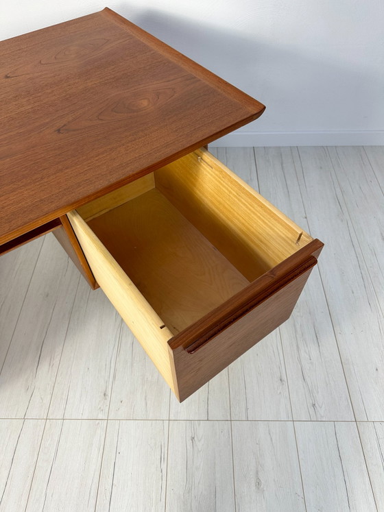 Image 1 of 1960S VINTAGE DANISH MID-CENTURY TEAK WRITING DESK BY ARNE VODDER FOR H.P. HANSEN