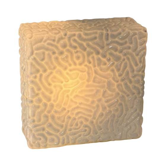 Image 1 of Art deco (Style) - Ceiling or wall mounted lamp with opaline glas and metal mount - ca. 1960, Czechoslovakia