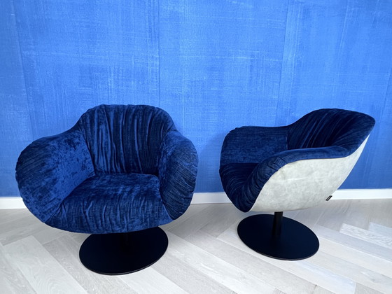 Image 1 of 2x Tommy M. armchair Lola by Thomas Machalke - Fabric & Leather