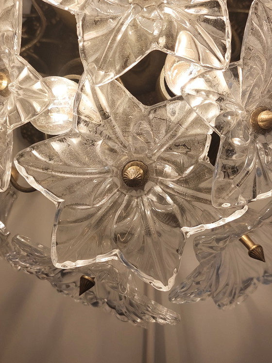 Image 1 of Bloemvormige wandlamp in art nouveau-stijl van Murano-glas, gemaakt door Venini.