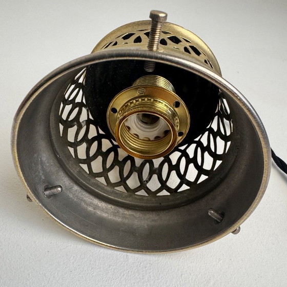 Image 1 of ART DECO STAINED GLASS PENDANT LIGHT