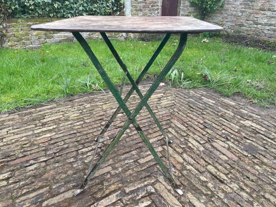Image 1 of Mesa de bistró, mesa de jardín, mesa plegable, estilo francés antiguo.
