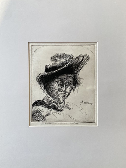 Acquaforte Jan van Heiningen, edizione incorniciata di 30 esemplari