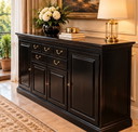 SELVA Made in Italy – Élégant Buffet bas Noir & Or