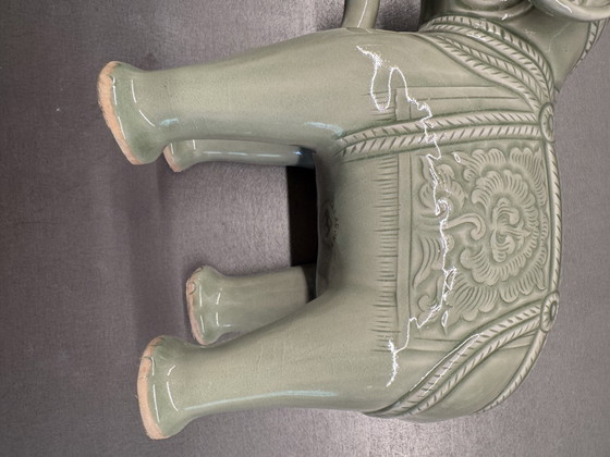 Elefante de cerámica celadón de Siam antiguo – Siam Celadon, Objetos decorativos, Ceramic (photo 7 of 11)