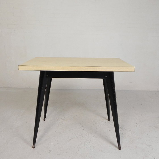 Image 1 of Henri Julien bistro table, Model Tolix T55 with Formica top, 1950s