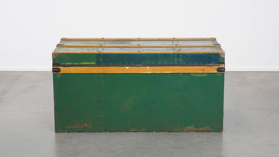 Image 1 of Original antique travel chest / coffee table from the early 1900s with handles