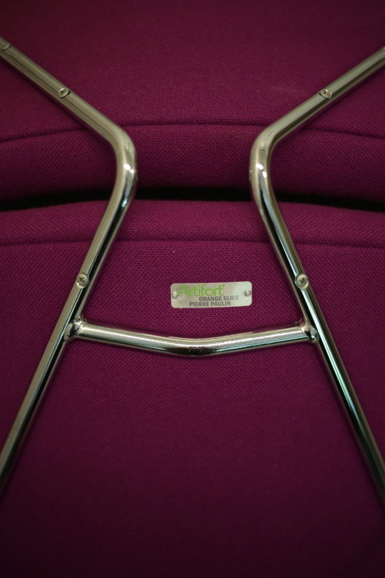 Orangenscheibe F473B Artifort Fuchsia – Sessel, Metal, Textile (photo 5 of 7)