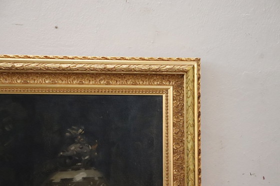 Image 1 of Groot olieverfschilderij op canvas, Portret van een dame, gesigneerd en gedateerd 1913