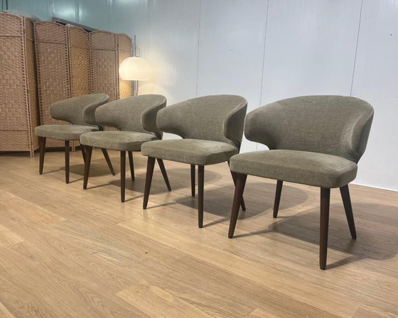 Image 1 of MINT CONDITION Minotti Dining Chairs Beige/Taupe Set 4