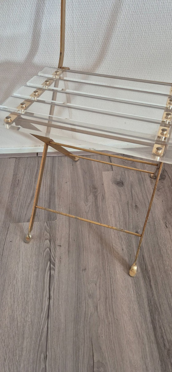 Image 1 of Transparent brass folding chair Yonel Lebovici
