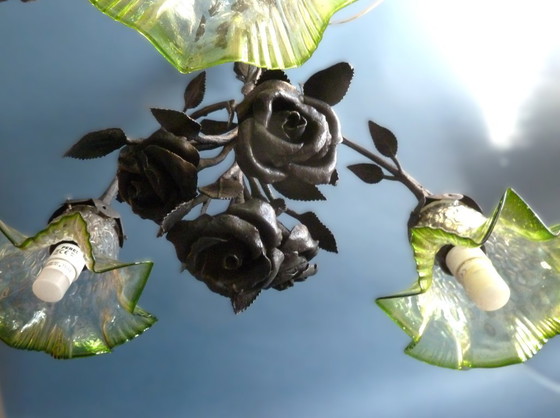 Image 1 of Lámpara de araña art déco de hierro forjado “LODEWIJK VAN BOECKEL“