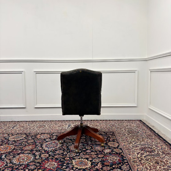 Englischer Wade Chesterfield Bürostuhl – Bürostühle, Leather, Wood (photo 4 of 7)