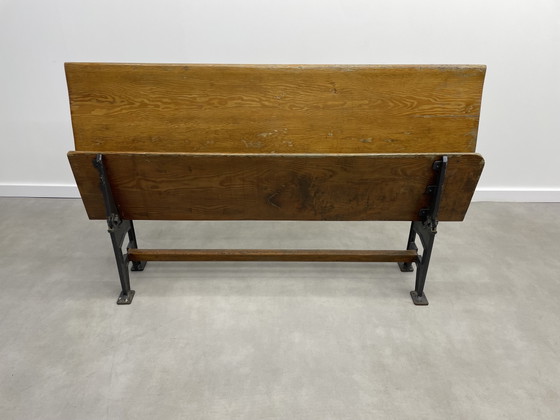 Image 1 of Vintage bench (foldable) with characteristic cast iron 147 cm