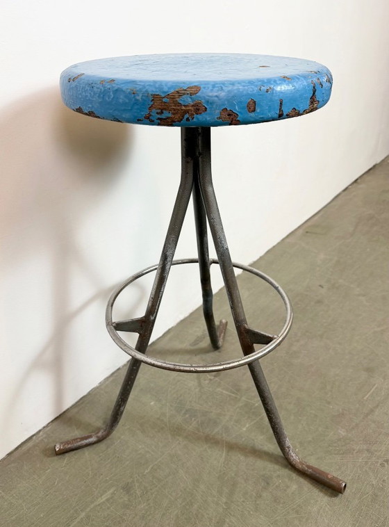 Image 1 of Grey Industrial Workshop Stool, 1960s