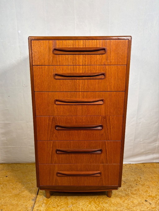 Mid-Century Retro Vintage Teak Tallboy Chest of Drawers by G Plan – Fresco Range 1960  Designed by Victor Wilkins • Afromosia Ha