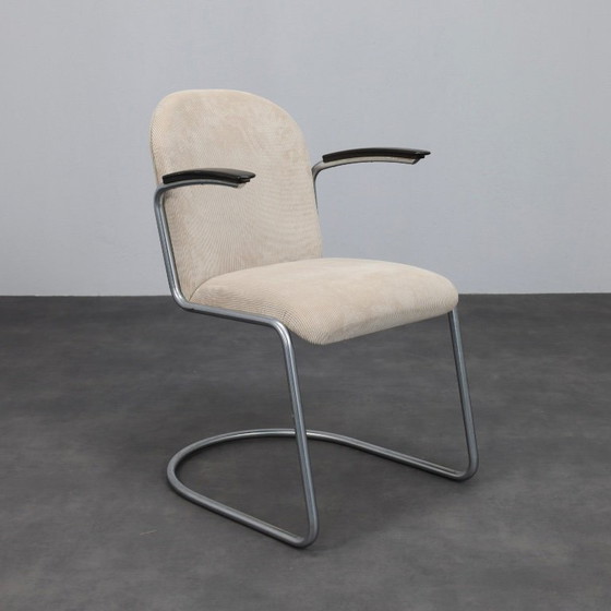 Image 1 of Set di tre poltrone in acciaio tubolare Gispen 413 di W.H. Gispen, Paesi Bassi, anni '50