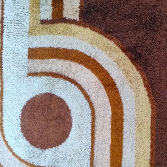 Image 1 of 1970s Museum-Grade Avant-Garde Wool Rug The Epithet of Space Age Luxury. Made in Italy