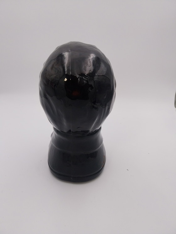 Image 1 of 1 x Elvis-Kopf aus Glas. In dunkelbraunem Glas von Ingrid Glas, 1970er Jahre